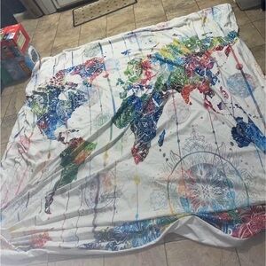 Colorful World Map Tapestry